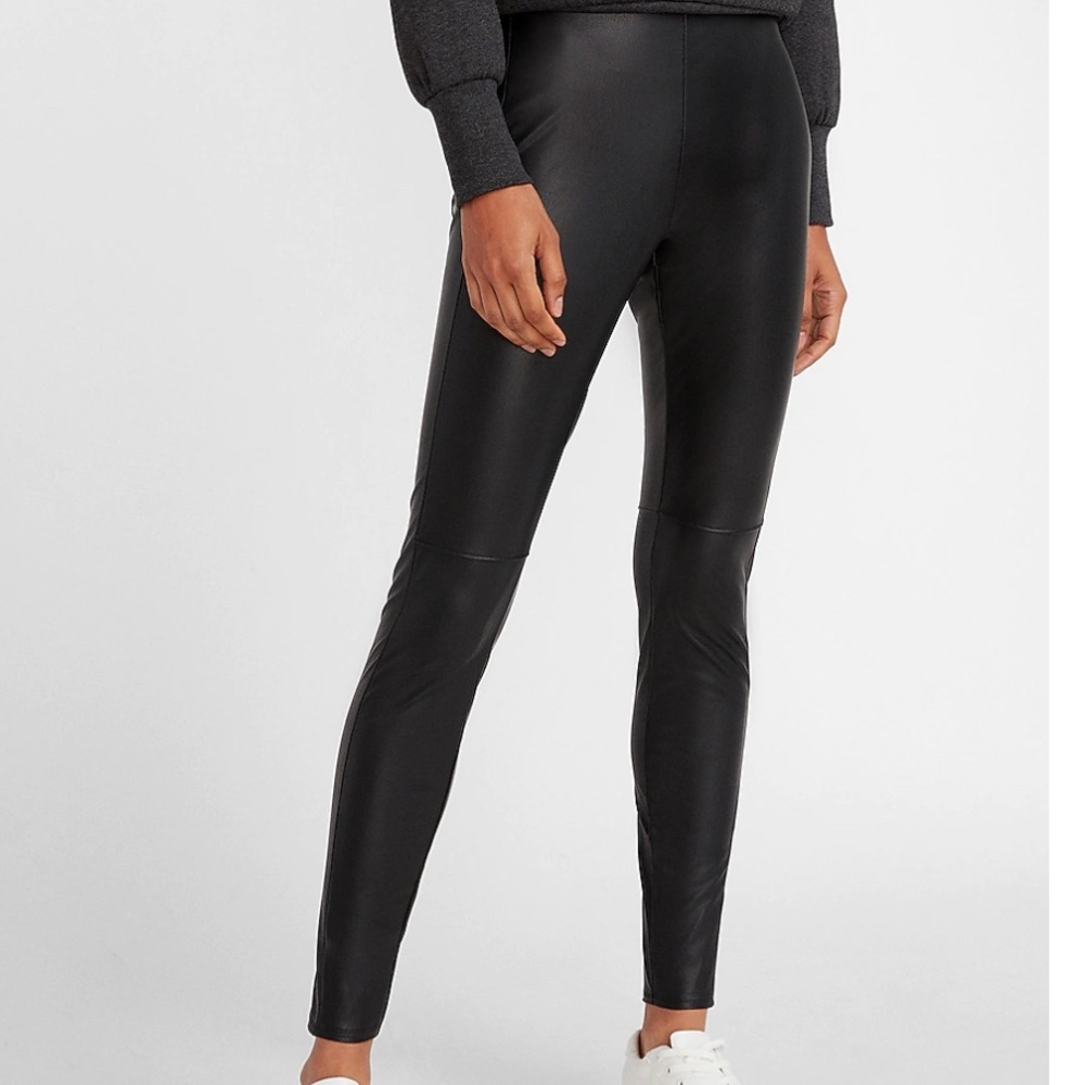 Express Seamed Vegan Leather Pants